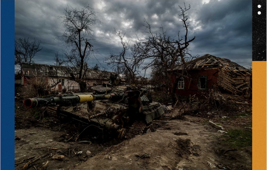 Знищений український танк у Чернігові, фото у квітні